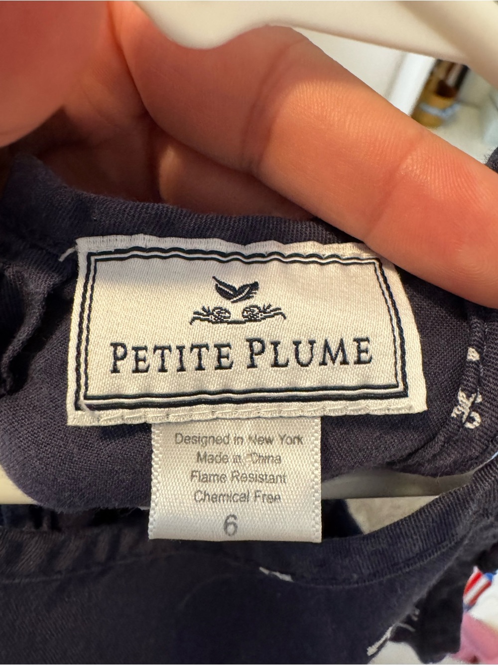 Petite plume Girls Navy Anchor Print Summer Dress - Picture 4 of 4
